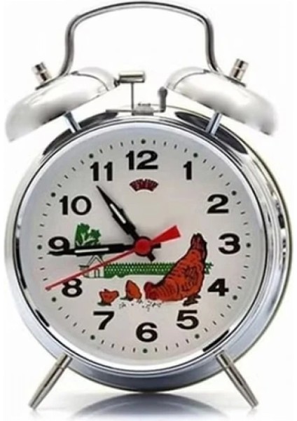 Nostaljik Kurmalı Horozlu Çalar Saat Büyük Boy