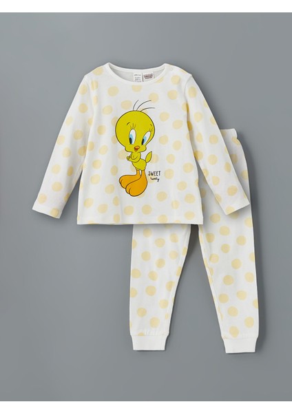 Yeni Sezon Tweety Baskılı Kız Çocuk Pijama Takımı