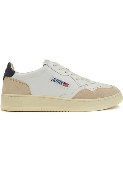 Medalist Beyaz Lacivert Erkek Deri Sneaker