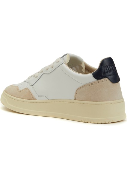 Medalist Beyaz Lacivert Erkek Deri Sneaker modelleri