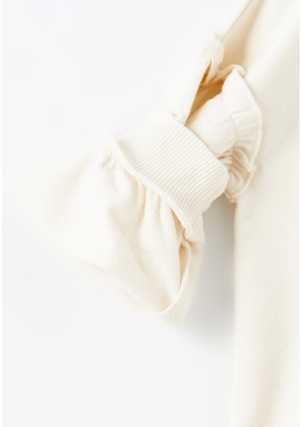 Yeni Sezon Bisiklet Yaka Uzun Kollu Baskılı Kız Bebek Sweatshirt ve Tayt 2'li fırsatları