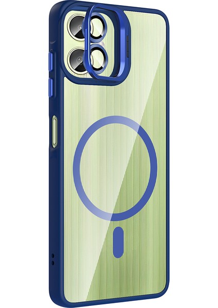 Galaxy A06 Kılıf Standlı ve Kamera Lens Hediyeli M-Safe Şarj Özellikli N7TH Etro Kapak - Siyah indirimleri