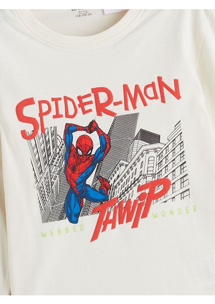 Yeni Sezon Bisiklet Yaka Spider-Man Baskılı Uzun Kollu Erkek Çocuk Tişört modelleri