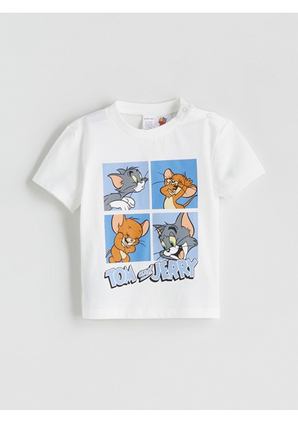 Yeni Sezon Tom ve Jerry Baskılı Erkek Bebek Şortlu Takım modelleri