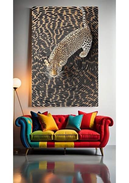 Kaplan 2 Ev Duvar Salon Güzellik Salonu Ofis Dükkan Dekarasyon Kanvas Tablo