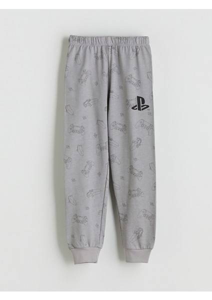 Yeni Sezon Bisiklet Yaka Playstation Baskılı Erkek Çocuk Pijama Takımı indirimleri