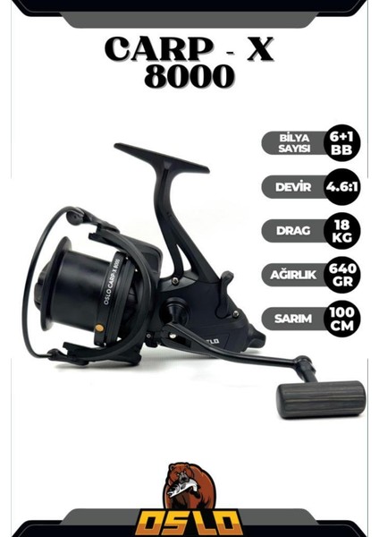 Carp-X 8000 Oslo Carp-X 360CM 3,5lbs Sazan Olta Seti fırsatları