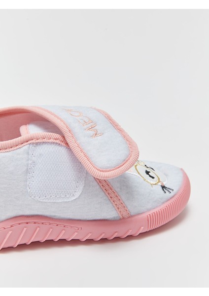 Yeni Sezon Kedi Nakışlı Cırt Cırtlı Kız Bebek Panduf indirimleri