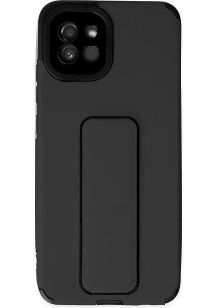 Newface Samsung Galaxy A03 Kılıf Mega Standlı Silikon - Siyah