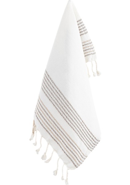 Vera Beyaz ve Kahve Mutfak Havlusu 40X60 cm