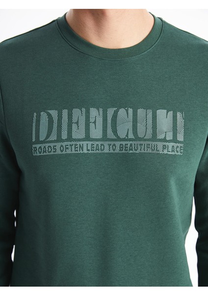 Yeni Sezon Bisiklet Yaka Baskılı Erkek Kalın Sweatshirt modelleri