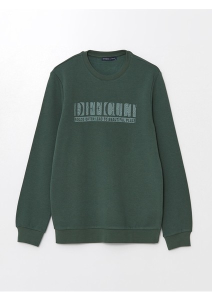 Yeni Sezon Bisiklet Yaka Baskılı Erkek Kalın Sweatshirt indirimleri