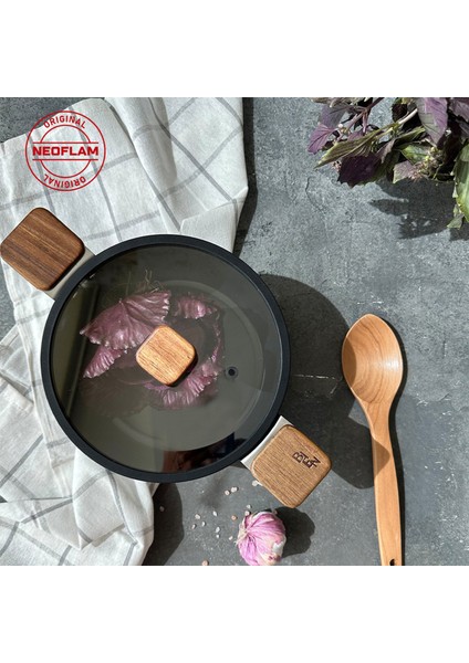 Bien Black Indüksiyonlu Akasya Ağacı Sap ve Kulplu Alüminyum Döküm Tencere 20 cm indirimleri