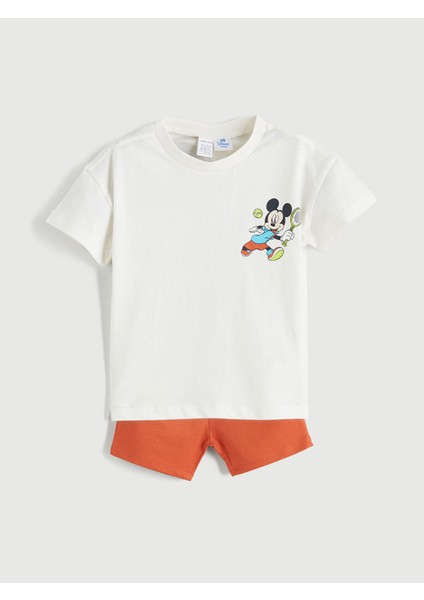 Yeni Sezon Mickey Mouse Baskılı Erkek Bebek Tişört ve Şort 2'li fiyatları