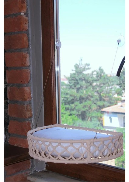 Kedi ve Köpek Vantuzlu Cam Yatağı, Kedi Hamağı, Kedi Yatağı Puf Minderli Krem fiyatları