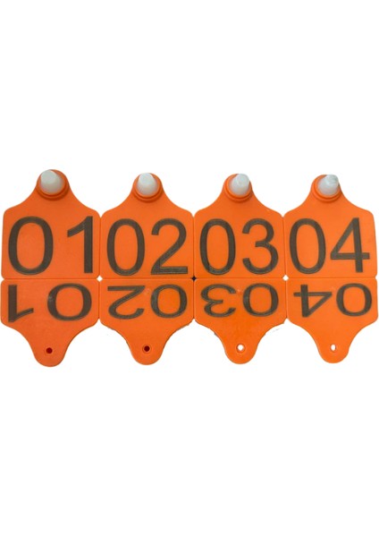 50 Adet Turuncu Büyükbaş Hayvan Küpesi(Pens Ucu Hediye)