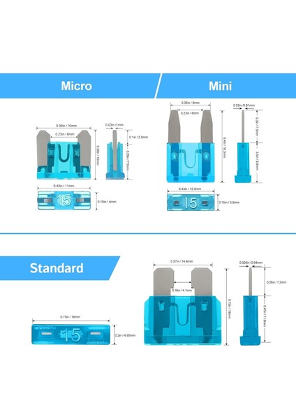 Araç Sigorta Seti 300 Parça 3 Boy Micro/mini/standart Boy Düzenleyici Kutusunda fiyatları