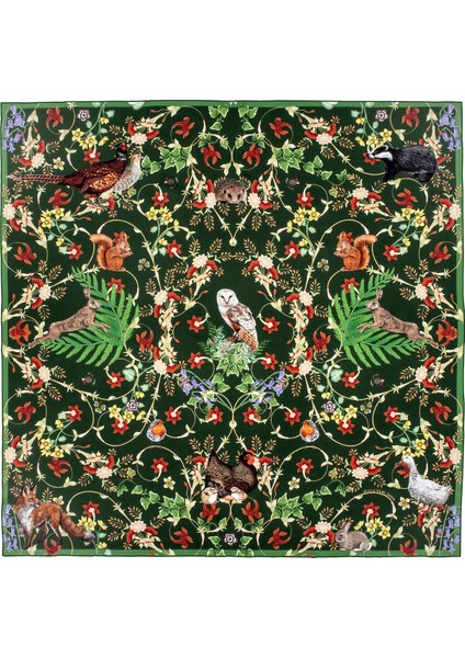 Dünyanın Kutlaması %100 Ipek Eşarp 90X90 cm