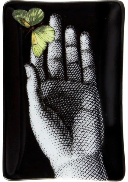 Mano Siyah Sarı Porselen Kül Tablası