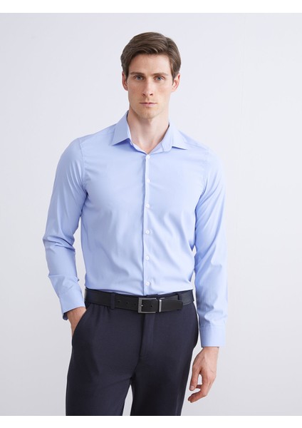 Yeni Sezon Slim Fit Uzun Kollu Gabardin Erkek Gömlek