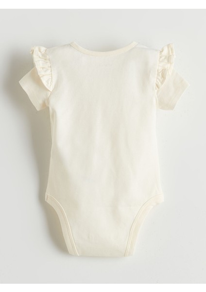 Yeni Sezon Organik Kumaş Çiçekli Kız Bebek Çıtçıtlı Body ve Tayt 2'li modelleri