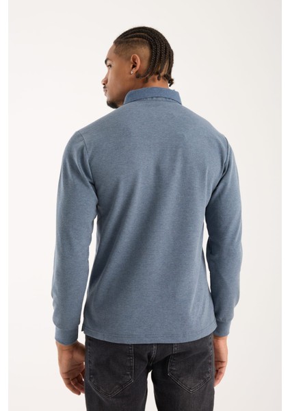 Polo Uzun Kol Indigo Regular Fit