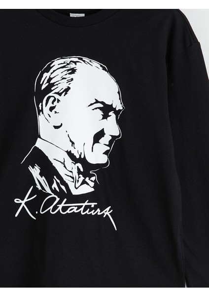 Yeni Sezon Bisiklet Yaka Atatürk Baskılı Erkek Çocuk Tişört modelleri