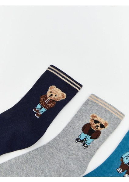 Yeni Sezon Ayı Teddy Desenli Erkek Çocuk Soket Çorap 5'li fiyatları