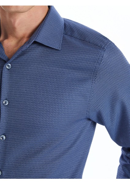 Yeni Sezon Slim Fit Uzun Kollu Armürlü Erkek Gömlek modelleri