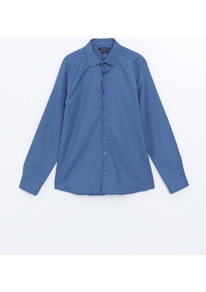 Yeni Sezon Slim Fit Uzun Kollu Armürlü Erkek Gömlek indirimleri