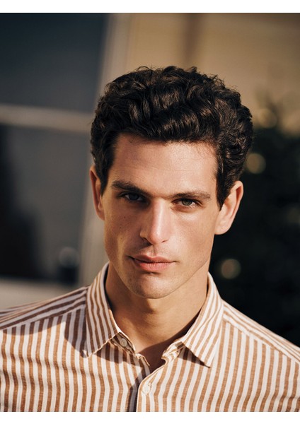 Yeni Sezon Slim Fit Uzun Kollu Çizgili Poplin Erkek Gömlek fiyatları