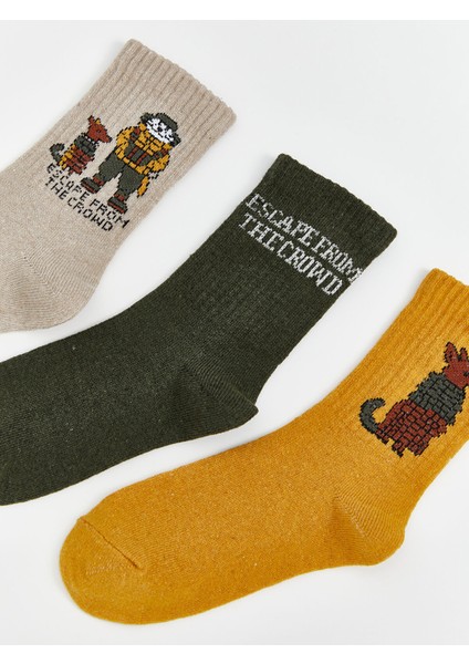 Yeni Sezon Desenli Erkek Çocuk Soket Çorap 3'lü fiyatları