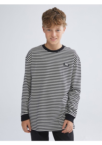 Yeni Sezon Bisiklet Yaka Çizgili Uzun Kollu Erkek Çocuk Tişört