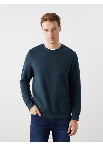 Yeni Sezon Bisiklet Yaka Uzun Kollu Erkek Sweatshirt