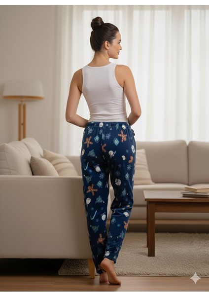Kadın Lacivert Polar Pijama Altı modelleri