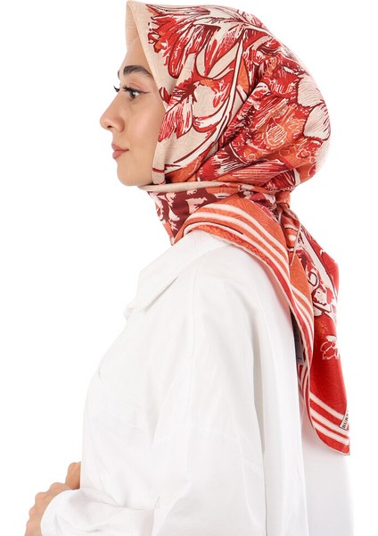 Mercan Derya Desen Twill Ipek Eşarp fiyatları