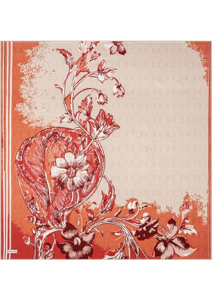 Mercan Derya Desen Twill Ipek Eşarp modelleri