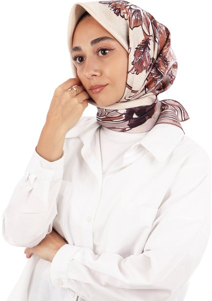 Vizon Derya Desen Twill Ipek Eşarp