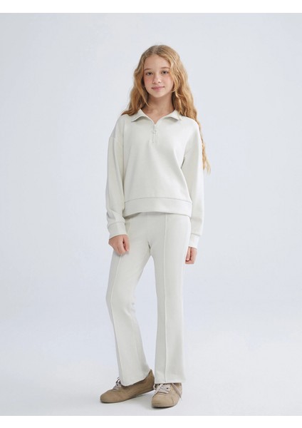 Lcw Kids Bej Dik Yaka Kız Çocuk Eşofman Takımı