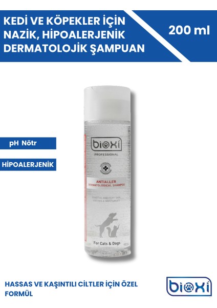 Kedi ve Köpekler Için Nazik, Hipoalerjenik Dermatolojik Şampuan 200 ml