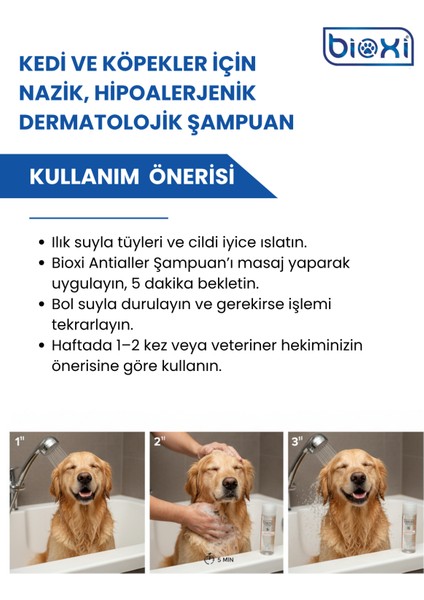 Kedi ve Köpekler Için Nazik, Hipoalerjenik Dermatolojik Şampuan 200 ml fırsatları