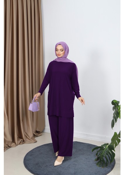 Yanları Cepli Sandy Pantolonlu Takım