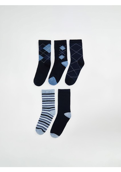 Yeni Sezon Desenli Erkek Çocuk Soket Çorap 5'li