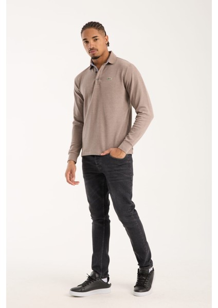 Lacoste Polo Kahve Uzun Kol Regular Fit