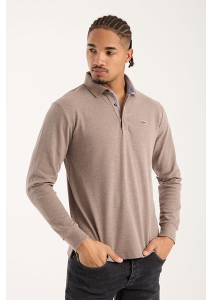 Lacoste Polo Kahve Uzun Kol Regular Fit indirimleri