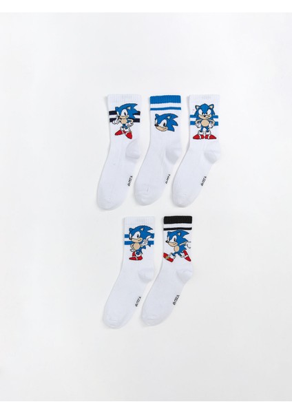 Yeni Sezon Sonic Desenli Erkek Çocuk Soket Çorap 5'li