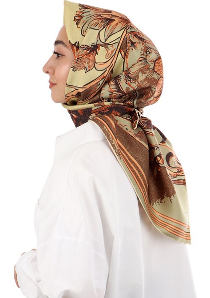 Yeşil Derya Desen Twill Ipek Eşarp fiyatları