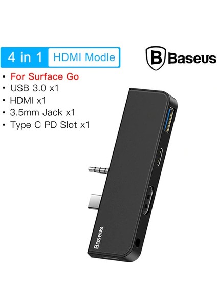 Baseus Multifunctional Hub Surface Go(Type-C+Audio To HD4K+USB3.0+TYPE-C(DATA)+AUDIOK-(1903)