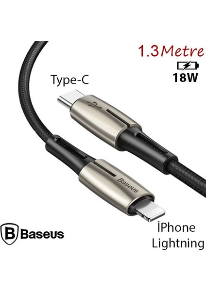 Baseus Waterdrop Type-C To Iphone PD18W Hızlı Şarj Kablosu 1.3M-(1903)