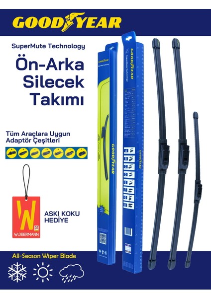 + Goodyear Toyota Auris 2006-2012 Ön Arka Muz Silecek Takımı